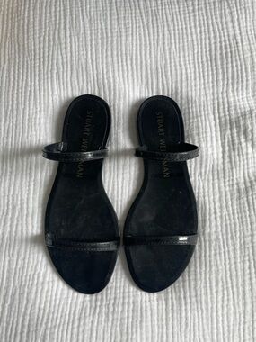 Stuart Weitzman Black Jelly Slide Sandals